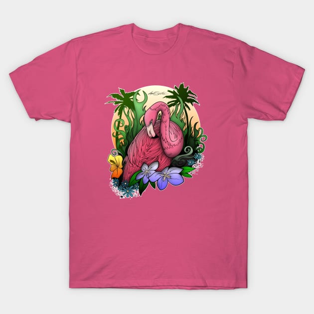 Flamingo T-Shirt by adamzworld